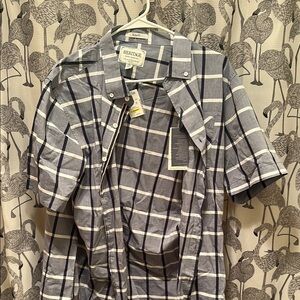 Heritage Blue and White Casual Button Down Shirt